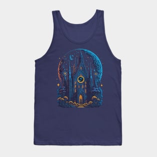 Gothic Church at Night Time Tank Top